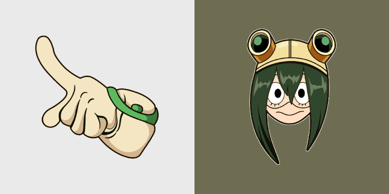 Cute Cursor Pack - Tsuyu Asui from My Hero Academia