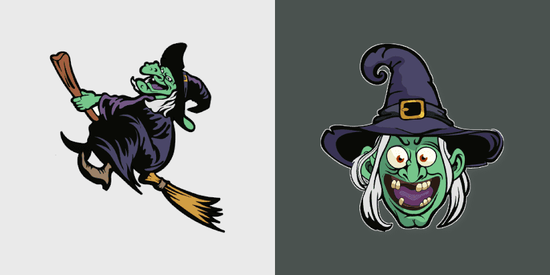 Custom Cursor Pack - Spooky Witch on Broomstick
