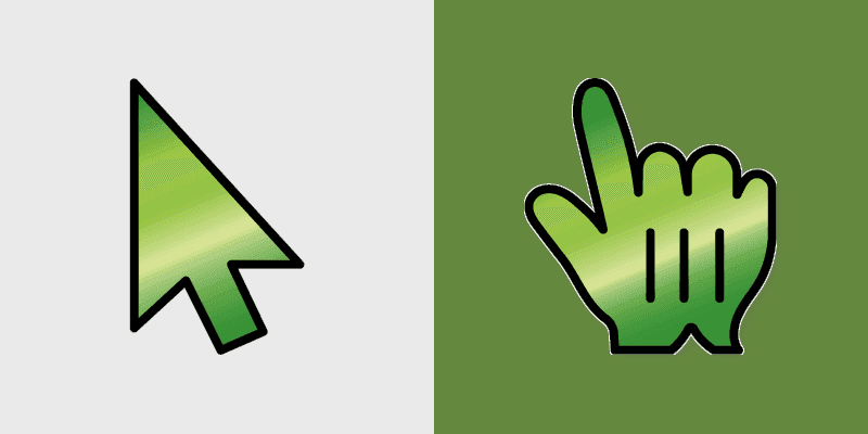 Cute Cursor Green Pepper Gradient
