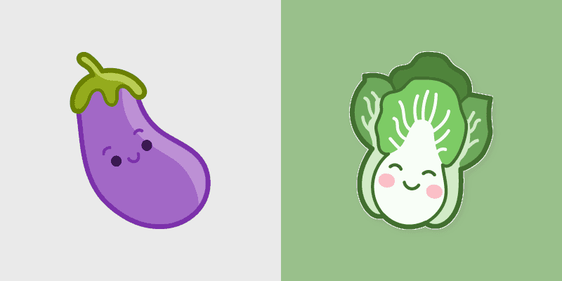 Cute Cursor Pack - Eggplant & Lettuce