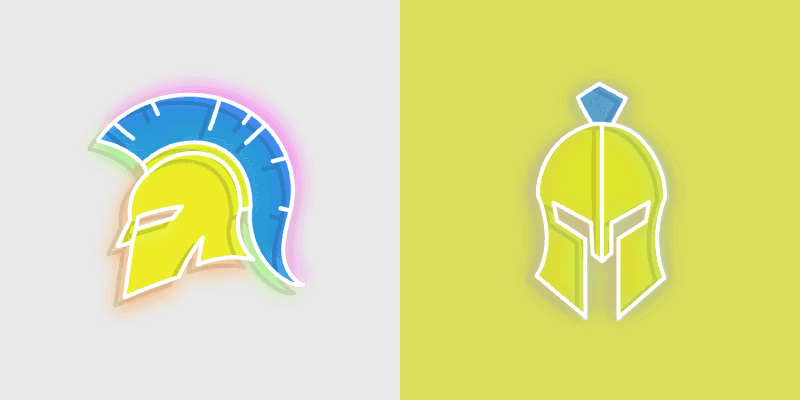 Custom Cursor Pack - Neon Spartan Helmet