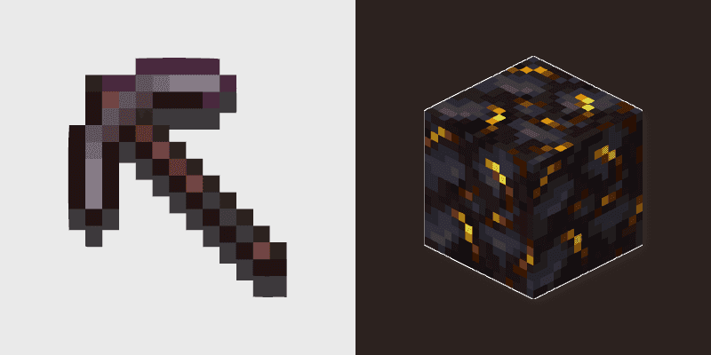 Cute Cursor Pack - Minecraft Gilded Blackstone & Pickaxe