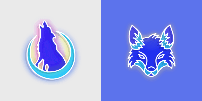 Cute Cursor Pack - Neon Wolf