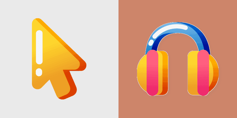 Cute Cursor Pack with Minimal Headphones