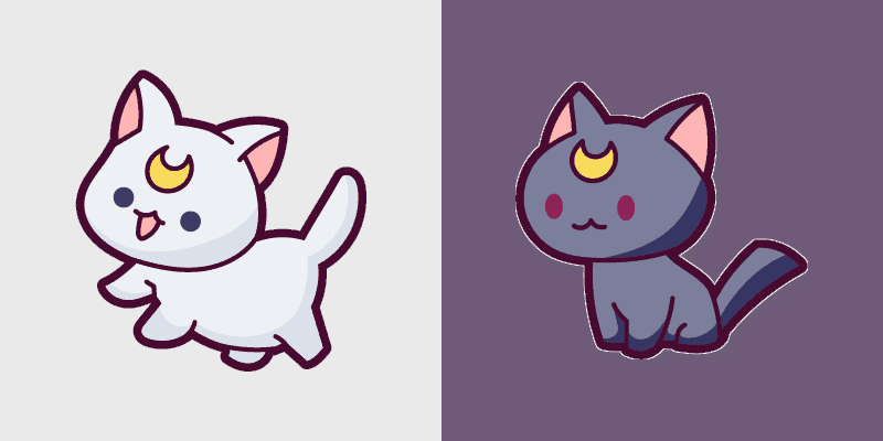 Cute Cursor Pack: Sailor Moon Luna and Artemis