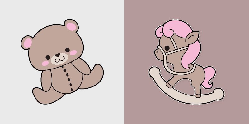 Cute Cursor Pack Bear & Pony