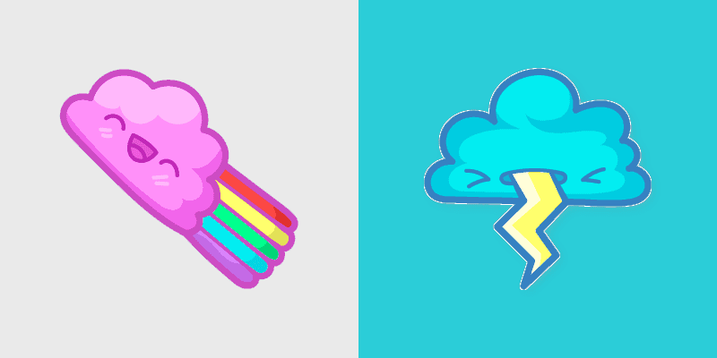 Cute Cursor Pack - Rainbow & Storm