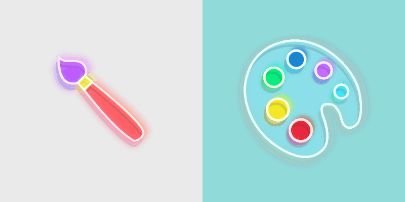 Neon Brush & Palette Cursor Pack