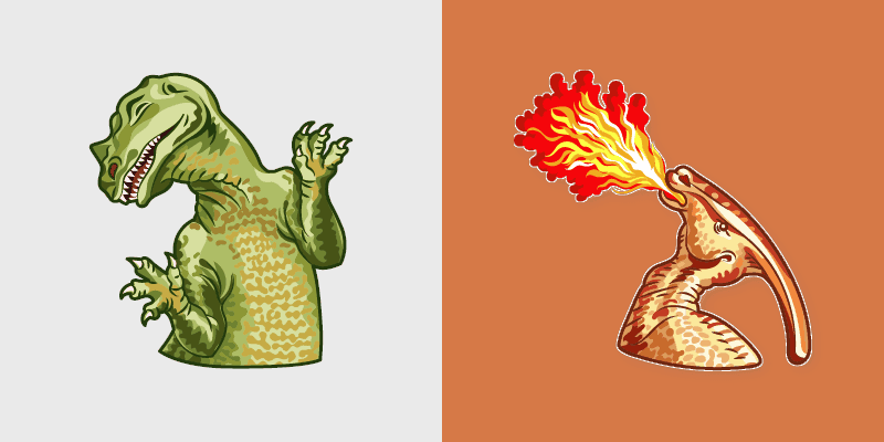 Cute Cursor Fire-Breathing Dino Pack