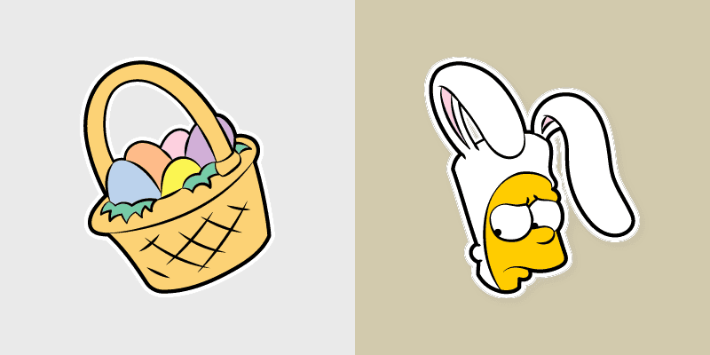 Custom Cursor Pack - The Simpsons Easter Bunny Bart & Basket