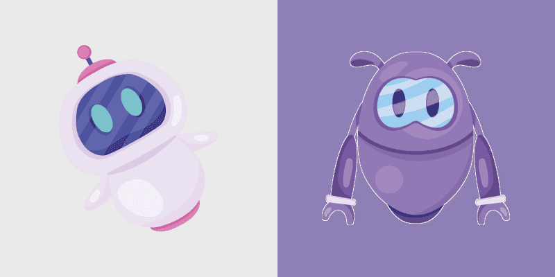 Cute Cursor Pack - White & Purple Robots