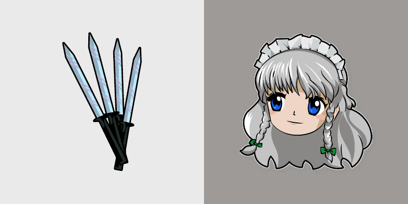 Custom Cursor Pack - Sakuya Izayoi & Daggers