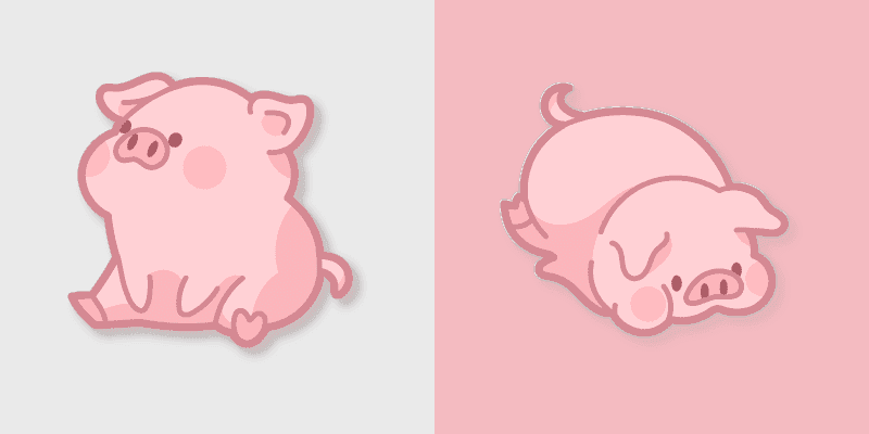 Adorable Cute Melancholic Pig Custom Cursor