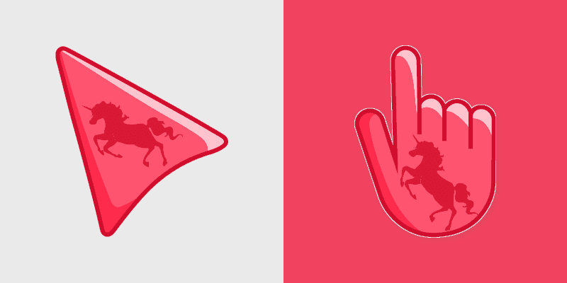 Enchanting Red Unicorn Cursor Pack