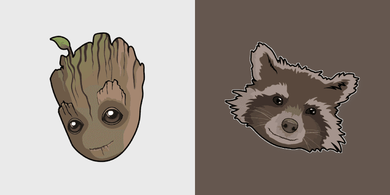 Custom Cute Cursor Pack - Baby Groot & Rocket