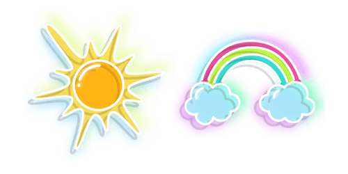 Neon Sun and Rainbowcustom cursor pack