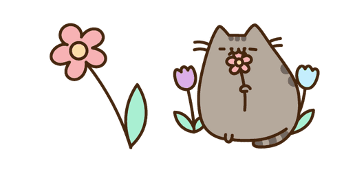 Pusheen and Flowercustom cursor pack