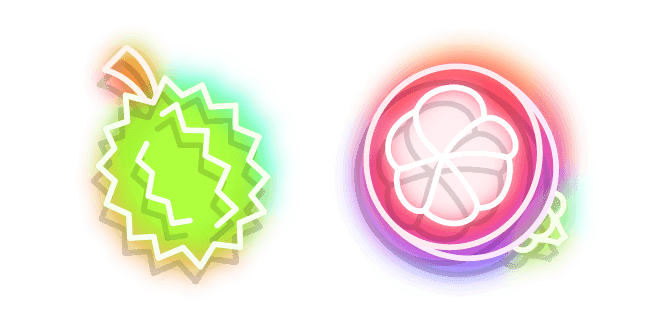 Neon Durian and Mangosteencustom cursor pack