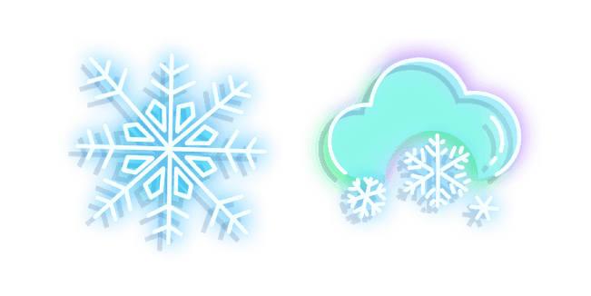 Neon Snowflakescustom cursor pack