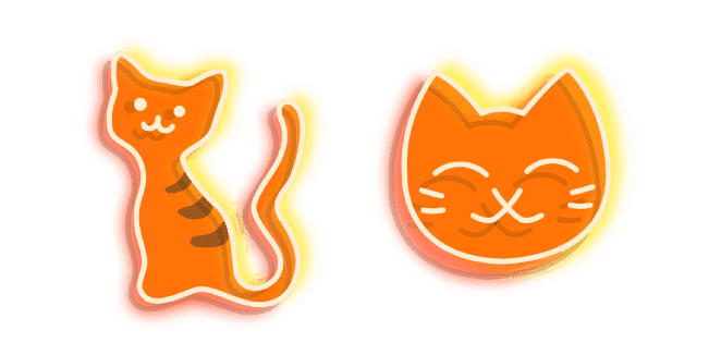 Orange Cat Neoncustom cursor pack