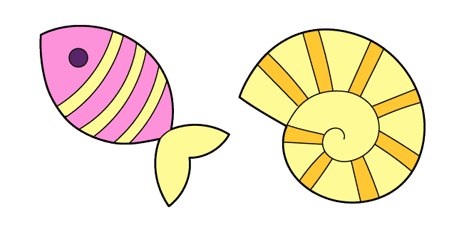 VSCO Girl Fish and Shellcustom cursor pack