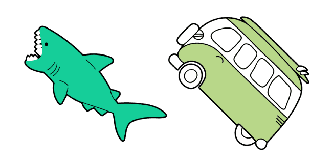 VSCO Girl Shark and Buscustom cursor pack