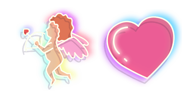 Neon Cute Cursor Pack with Cupid