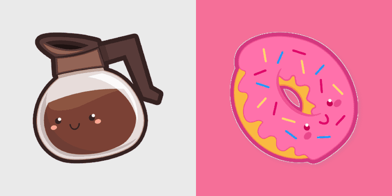 Cute Coffee & Donut Custom Mouse Cursor