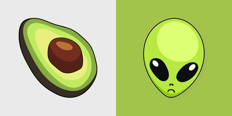 VSCO Girl Cute Avocado & Alien Mouse Cursor Pack