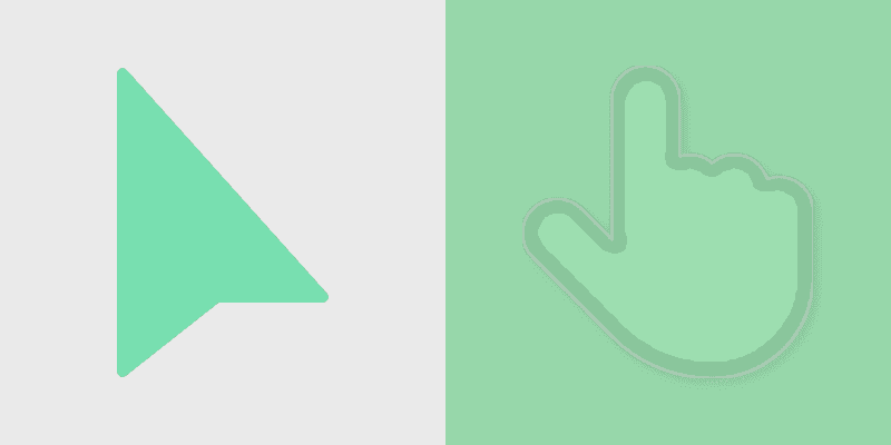 Modern Cursor Pack - Classic Shapes in Pastel Green