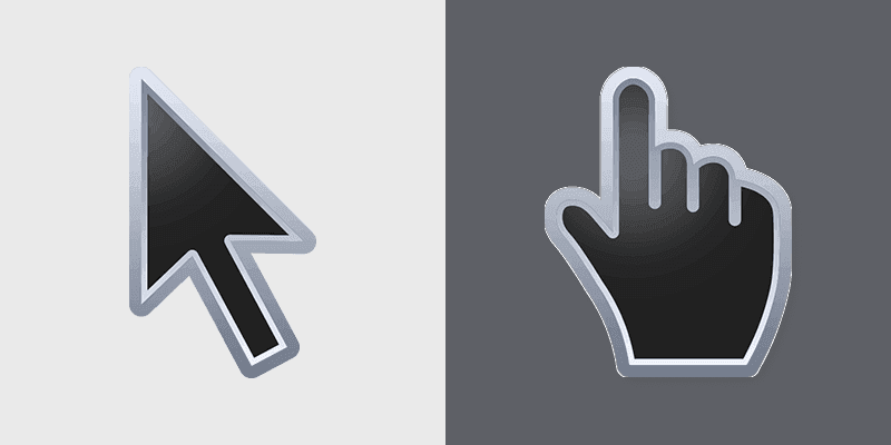 Sleek Black Chrome Cursor Pack