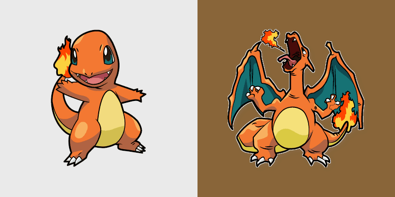 Custom Charmander & Charizard Mouse Cursor Pack