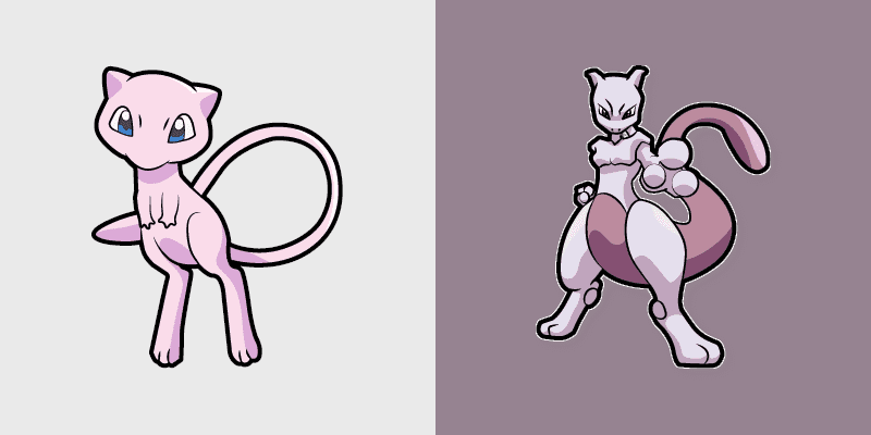 Cute Cursor Pack - Mew and Mewtwo