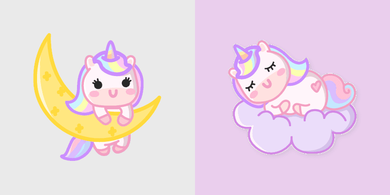 Cute Cursor Pack - Moon and Cloud