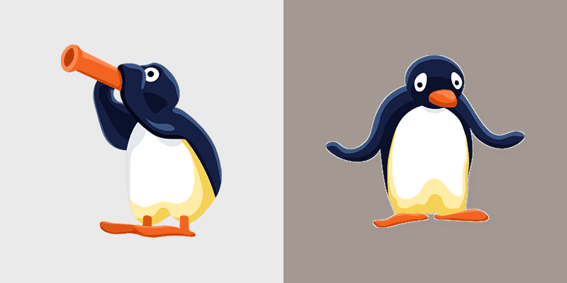 Terrified Pingu Cute Mouse Cursor Pack