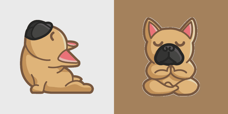 Cute Yoga Bulldog Cursor Pack