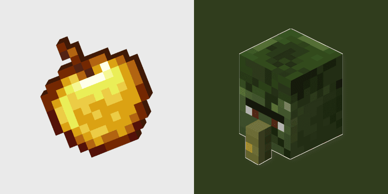 Golden Apple & Zombie Villager Cursor Pack