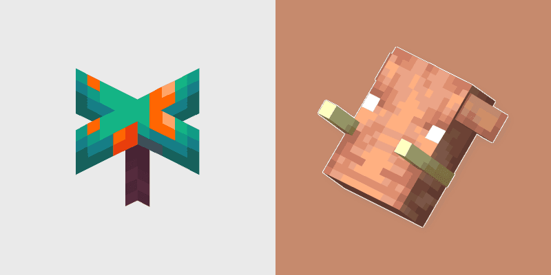 Custom Cursor Pack: Minecraft Warped Fungus and Hoglin