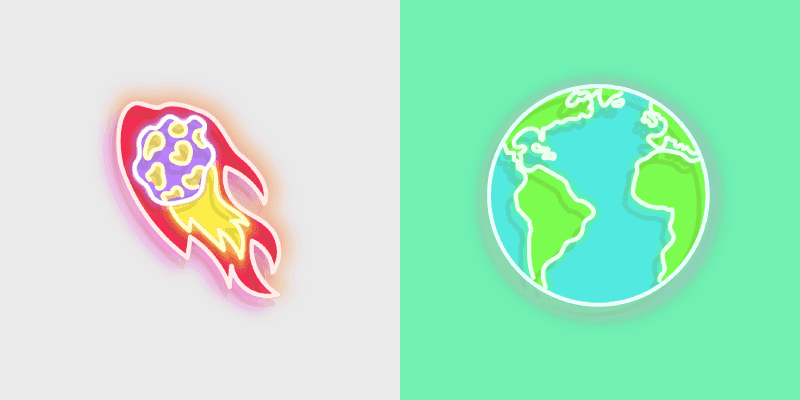 Cute Cursor Pack - Comet and Earth Neon