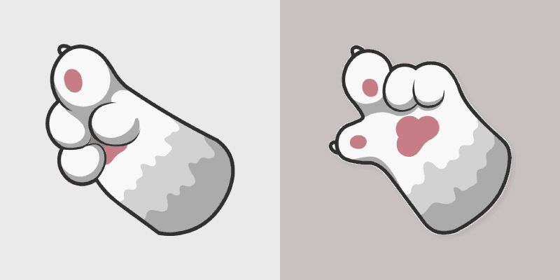 Cute Cursor Pack: White Cat Paws