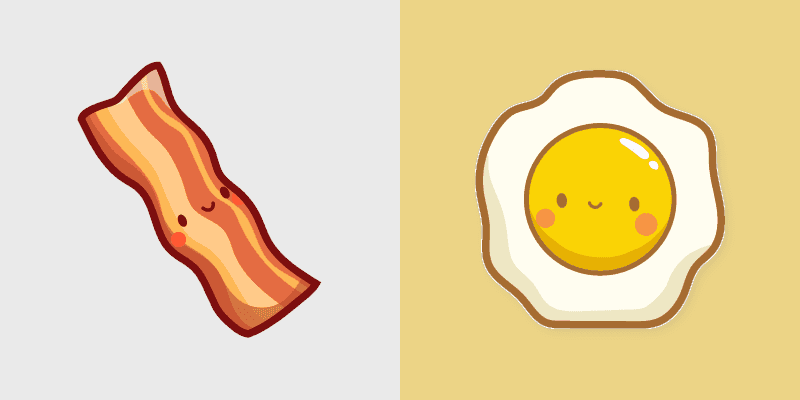 Cute Cursor Pack - Bacon & Egg Design