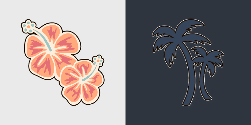Tropical Cursor Pack with Hibiscus and Palms