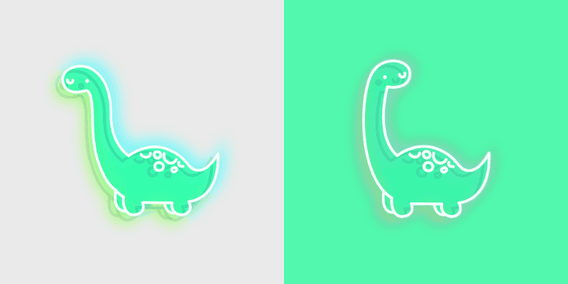 Luminous Brontosaurus Neon Cursor Pack
