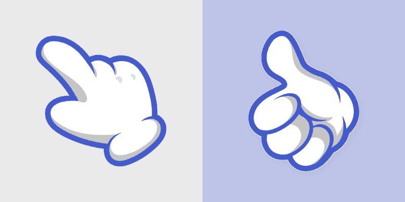 White Cartoon Hand Cursor Pack