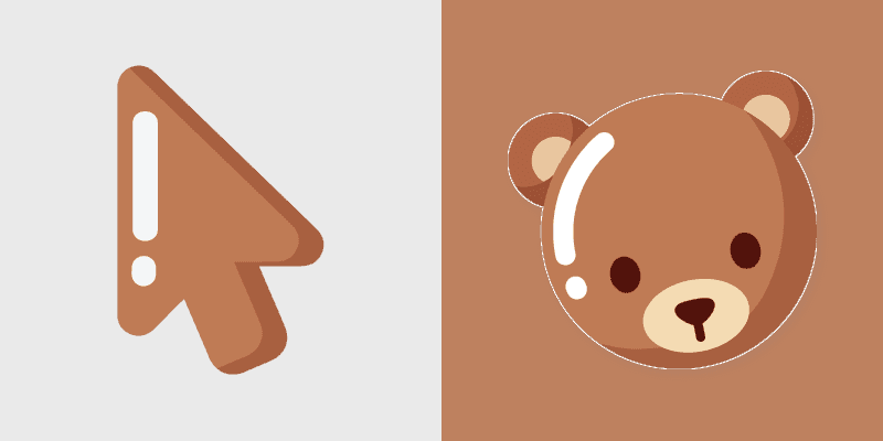 Cute Brown Bear Cursor Pack