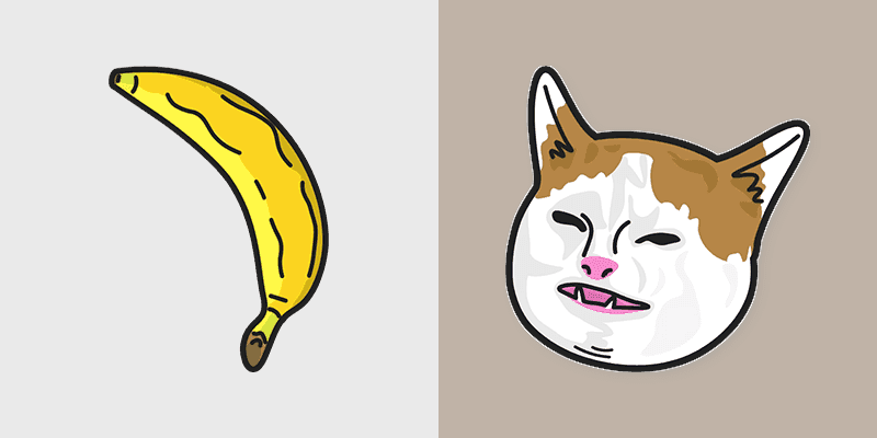 Cute Cat No Banana Mouse Cursor