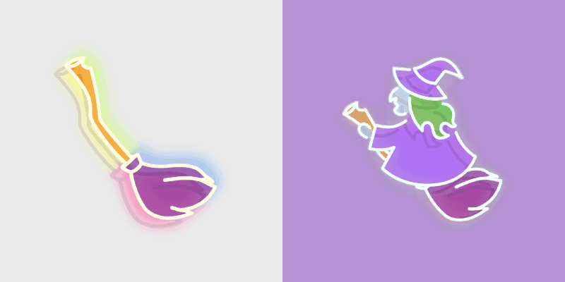 Cute Neon Witch's Brew Cursor Pack