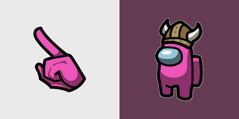 Pink Viking Cursor Pack for Among Us