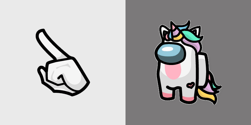 Cute Among Us Unicorn Cursor Pack