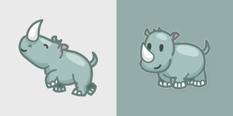 Cute Rhinoceros Custom Cursor Pack